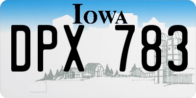 IA license plate DPX783
