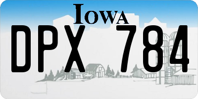 IA license plate DPX784