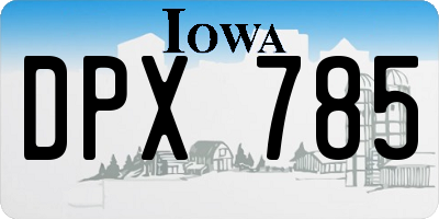 IA license plate DPX785