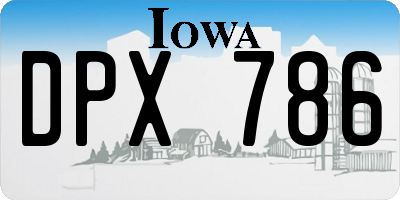 IA license plate DPX786