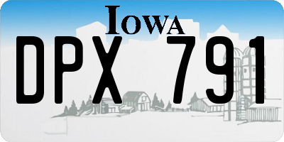 IA license plate DPX791