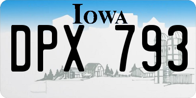 IA license plate DPX793