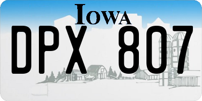 IA license plate DPX807