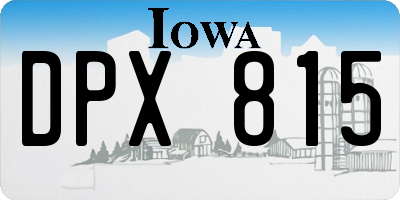 IA license plate DPX815
