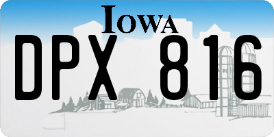 IA license plate DPX816