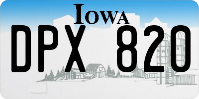 IA license plate DPX820