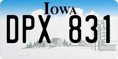 IA license plate DPX831