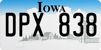 IA license plate DPX838