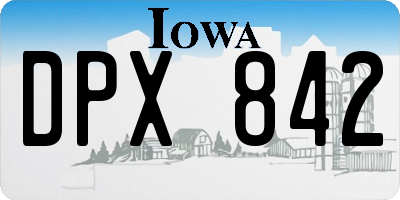 IA license plate DPX842