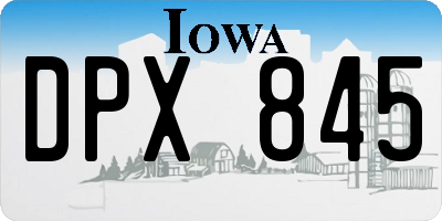 IA license plate DPX845