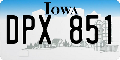 IA license plate DPX851