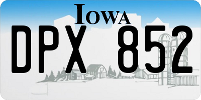 IA license plate DPX852