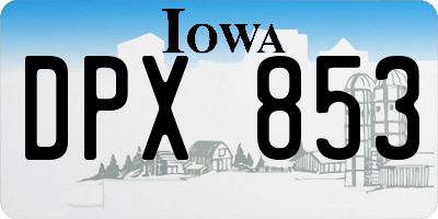 IA license plate DPX853
