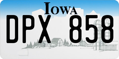 IA license plate DPX858