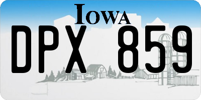 IA license plate DPX859