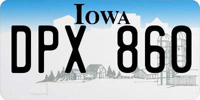 IA license plate DPX860