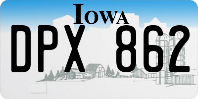 IA license plate DPX862