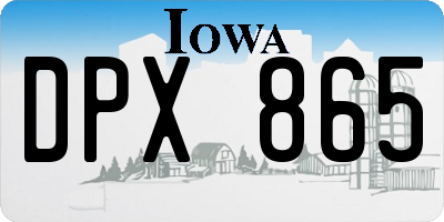 IA license plate DPX865