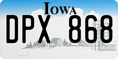 IA license plate DPX868