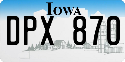 IA license plate DPX870