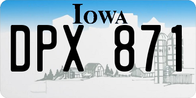 IA license plate DPX871
