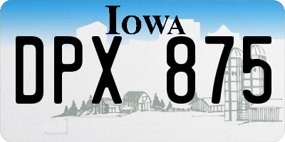 IA license plate DPX875