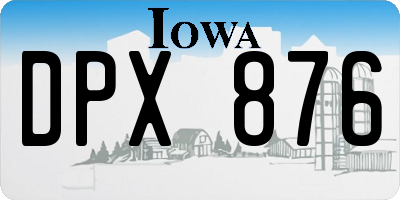 IA license plate DPX876