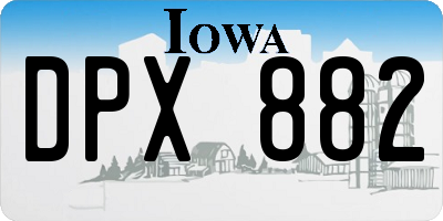 IA license plate DPX882