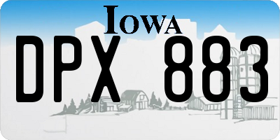 IA license plate DPX883