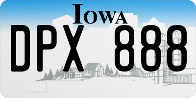 IA license plate DPX888