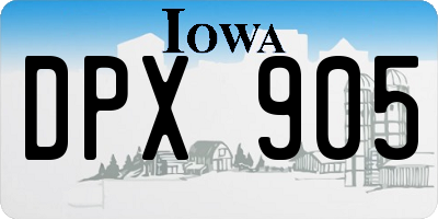 IA license plate DPX905
