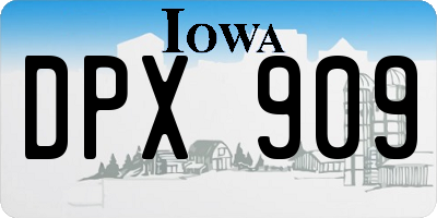 IA license plate DPX909