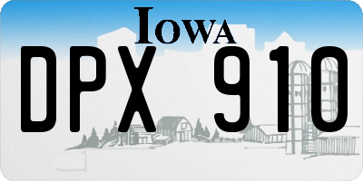 IA license plate DPX910
