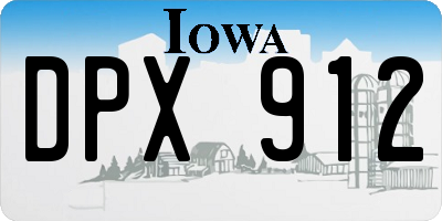 IA license plate DPX912