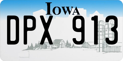 IA license plate DPX913