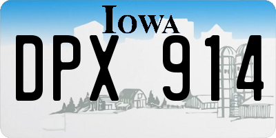 IA license plate DPX914