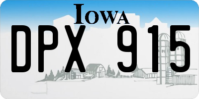 IA license plate DPX915