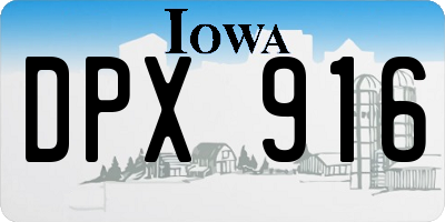 IA license plate DPX916