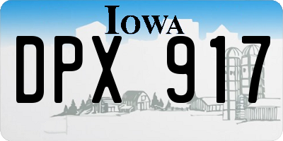 IA license plate DPX917