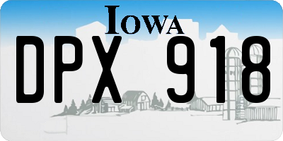 IA license plate DPX918
