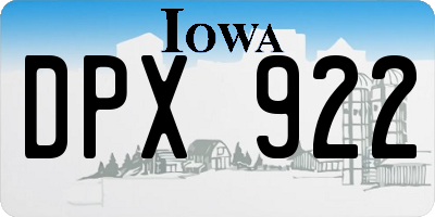 IA license plate DPX922