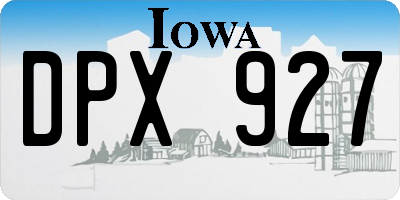 IA license plate DPX927