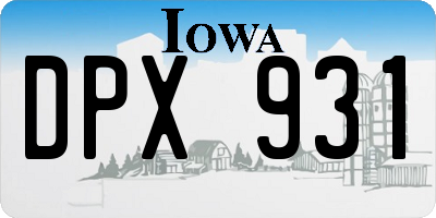 IA license plate DPX931