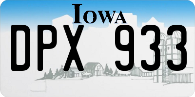 IA license plate DPX933