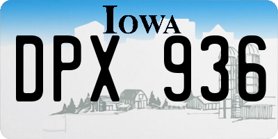 IA license plate DPX936