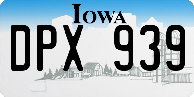 IA license plate DPX939