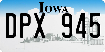 IA license plate DPX945