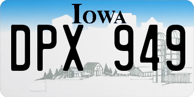IA license plate DPX949