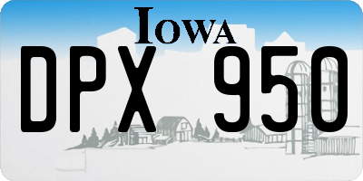 IA license plate DPX950