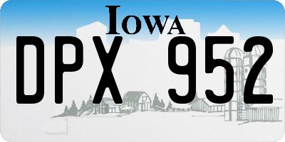 IA license plate DPX952